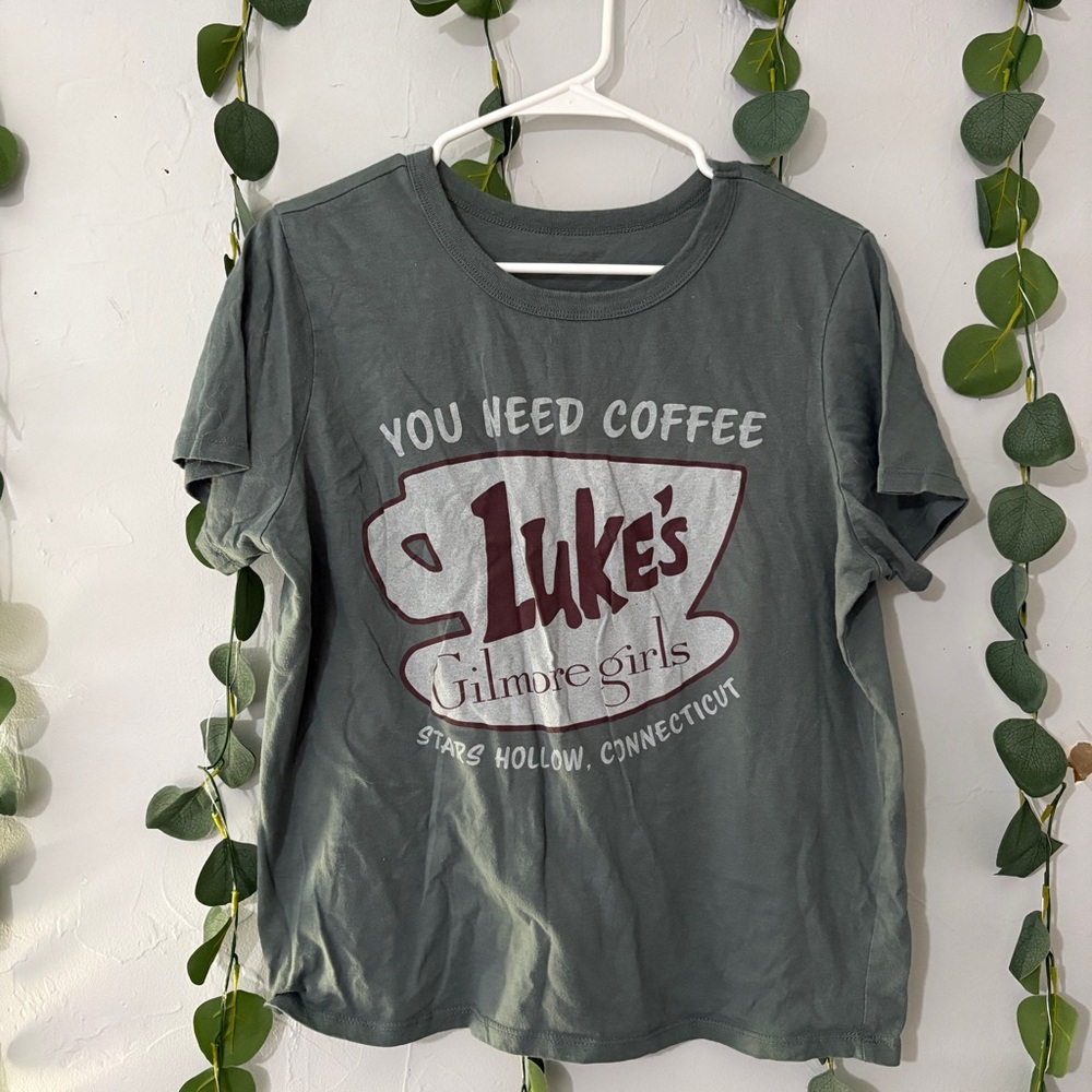 Gilmore Girls Luke's Coffee T-Shirt - Green
